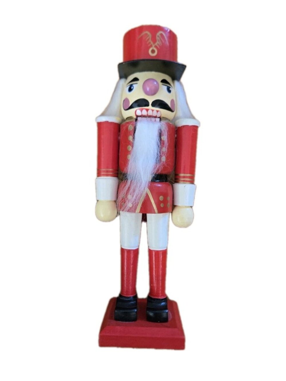 10" Season's Greetings Wood Nutcracker